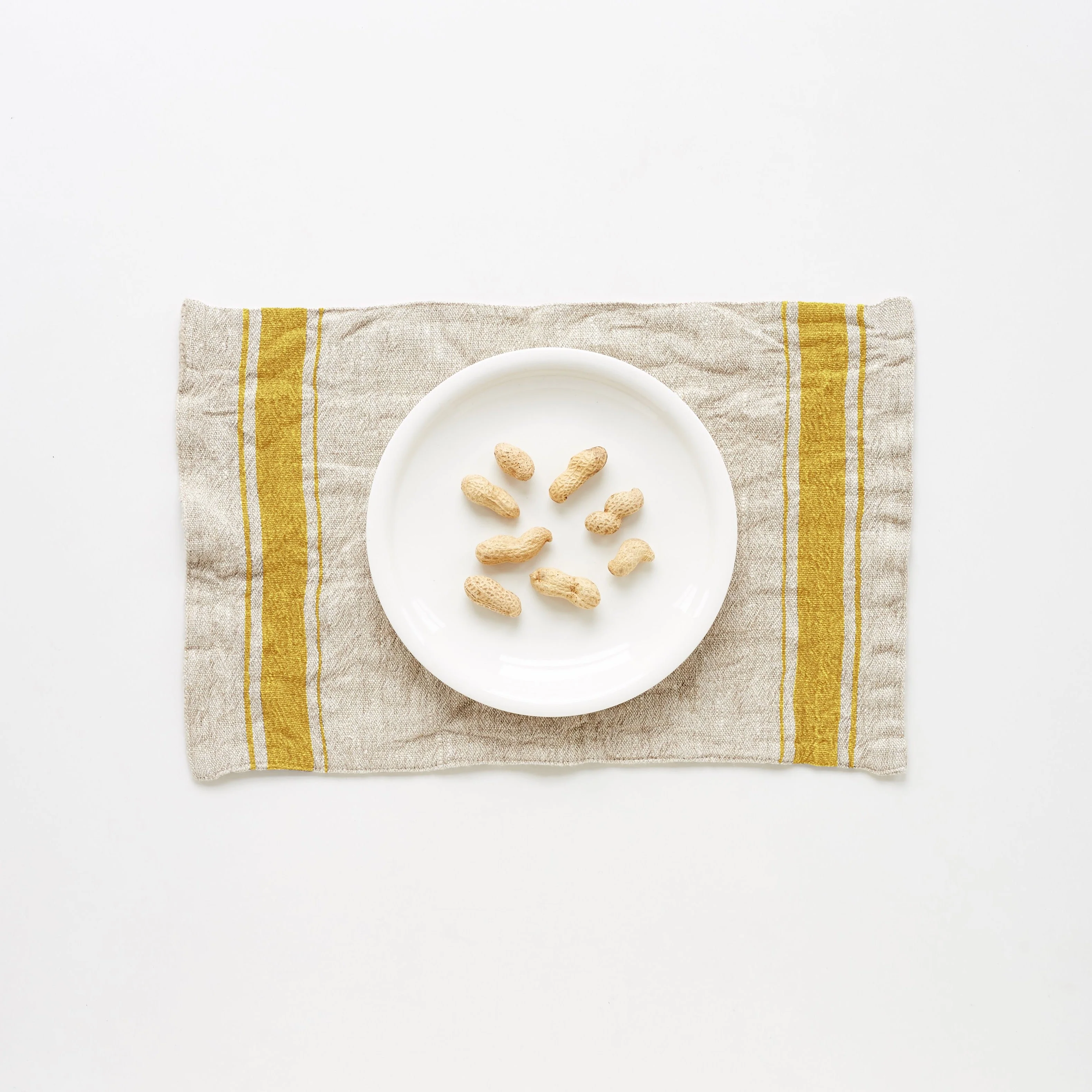 Mustard Stripe Vintage Linen Placemat - Image 2
