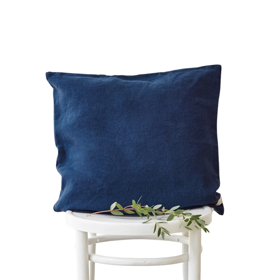 Navy Linen Cushion Cover