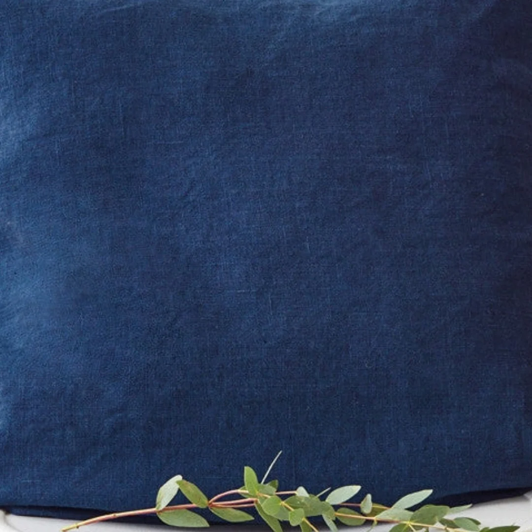 Navy Linen Cushion Cover - Image 3