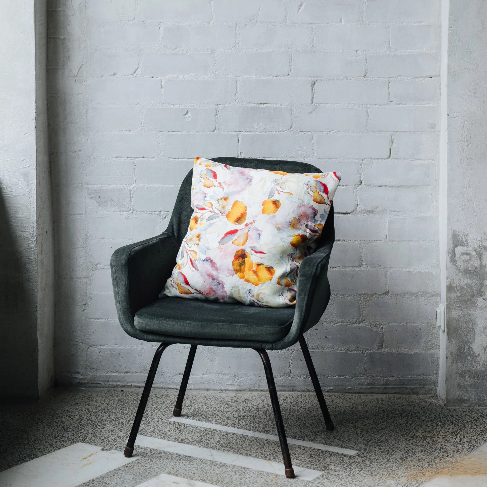 Orange Flow Linen Cushion Cover - Image 2