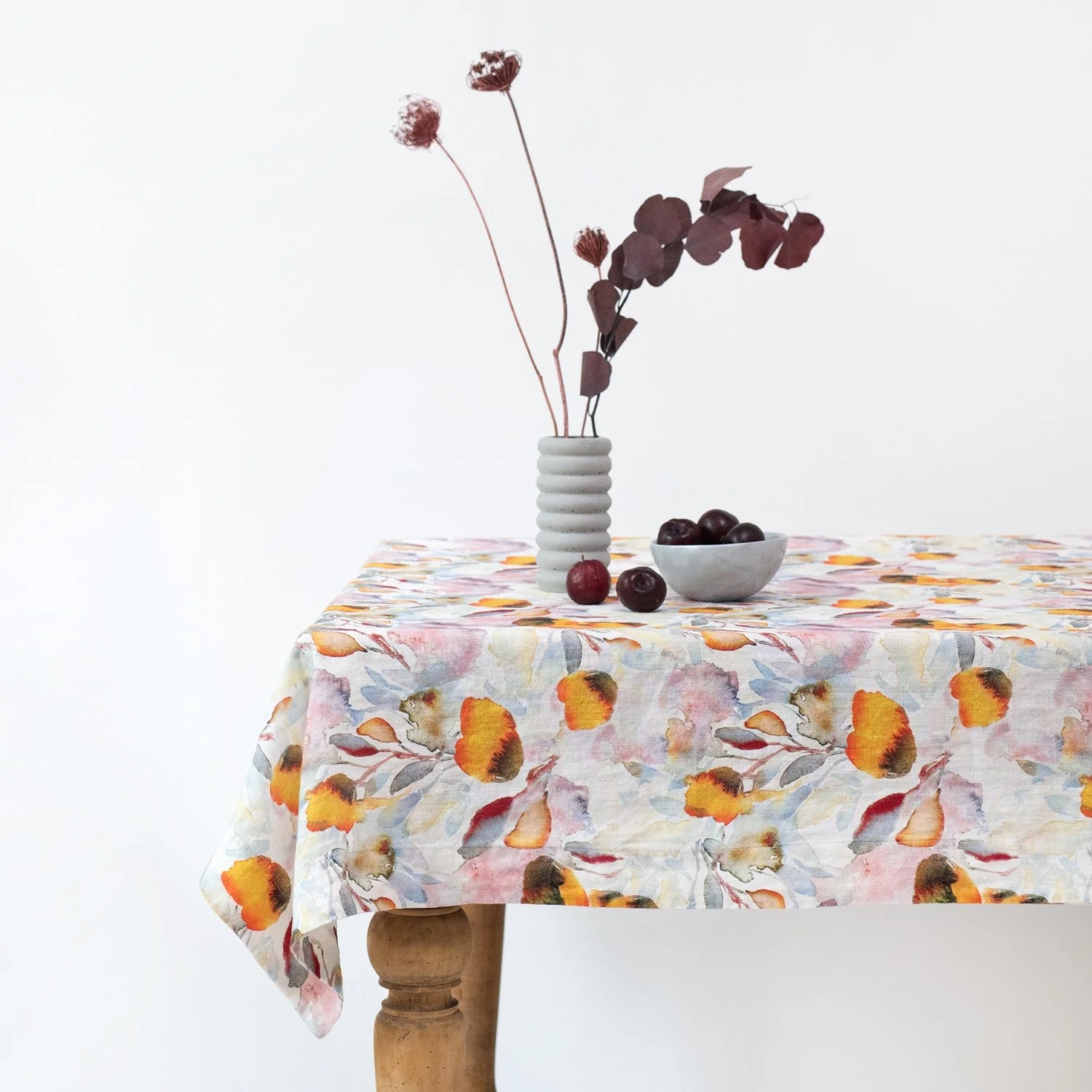 Orange Flow Linen Tablecloth - Image 2