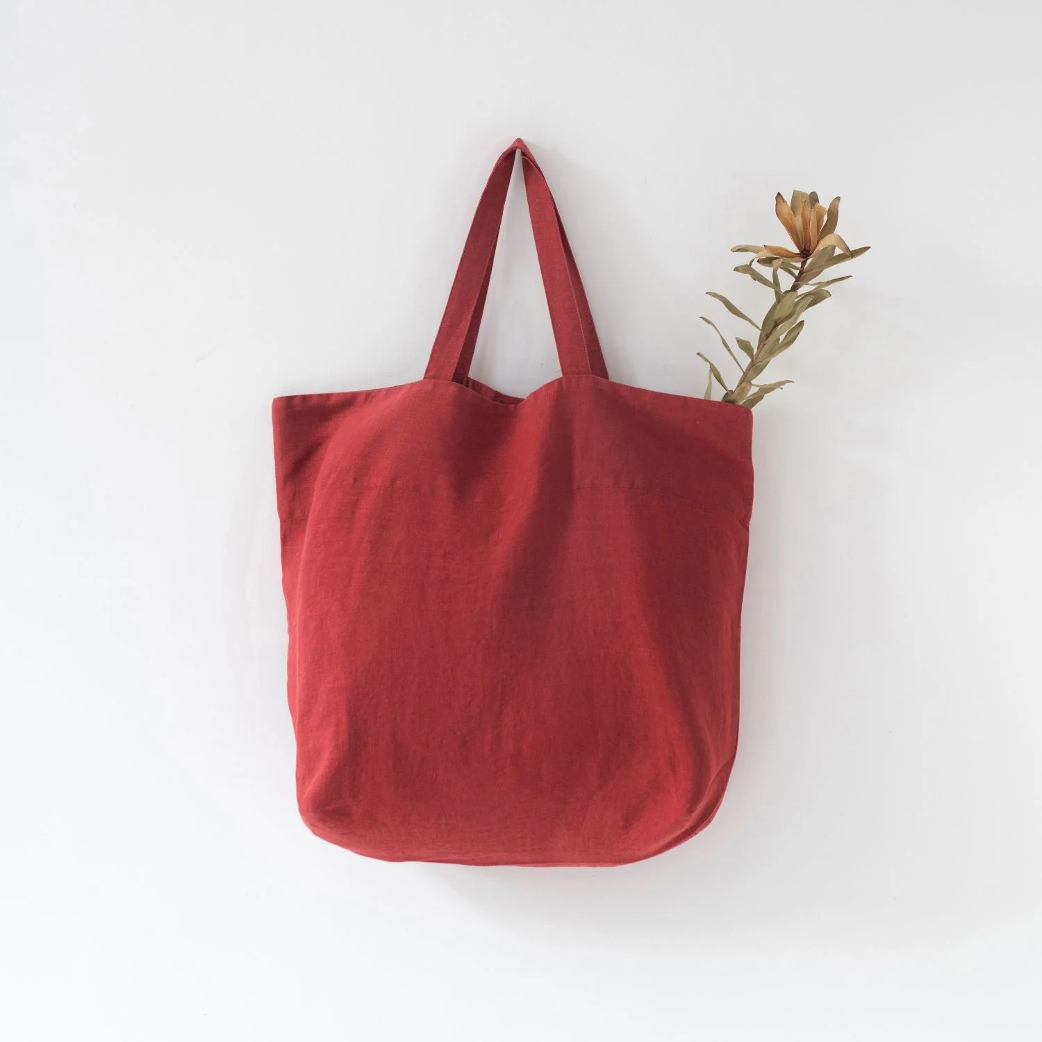 Red Pear Large Linen Bag - Image 2