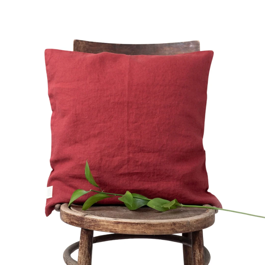 Red Pear Linen Cushion Cover