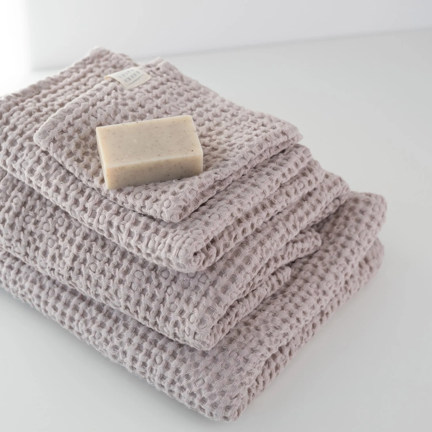 Rose Linen and Cotton Waffle Towel - Image 4