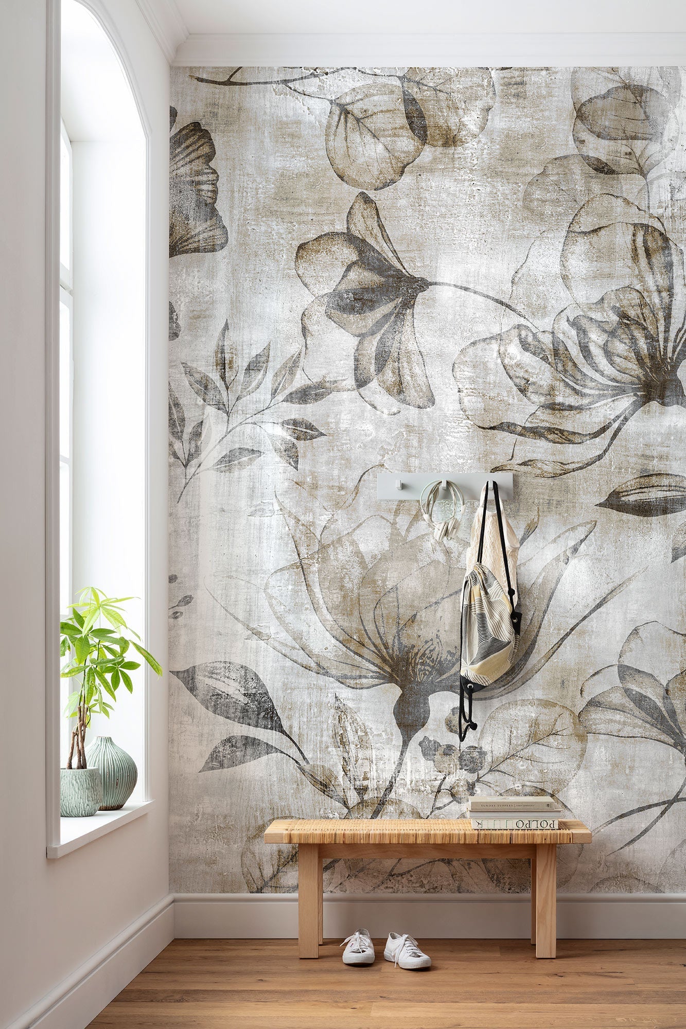 Rustic Roses Mural Wallpaper