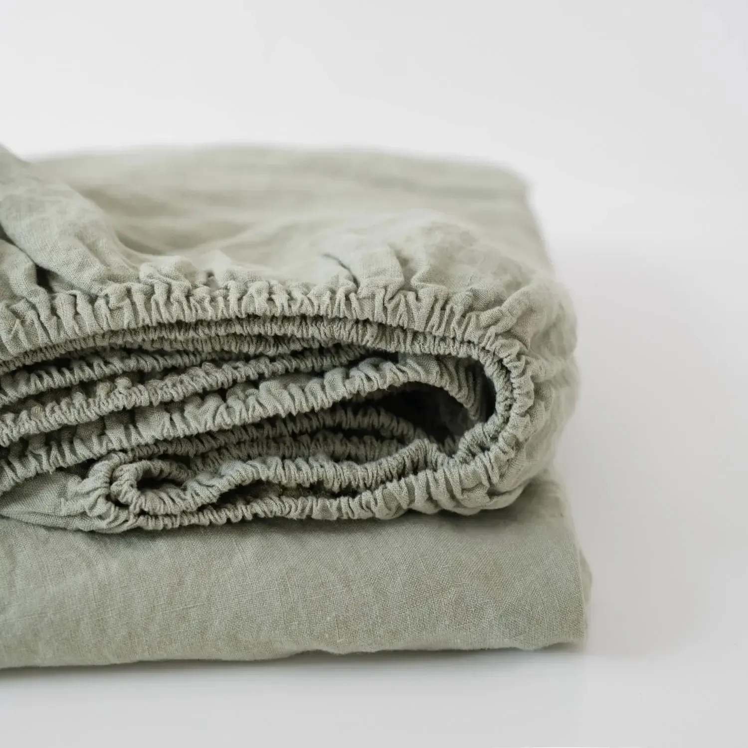 Sage Linen Fitted Sheet - Image 2