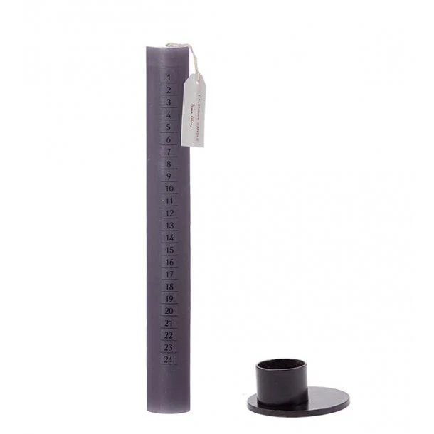 Grey Advent Calendar Candles with stand (Set of 9) - Image 2