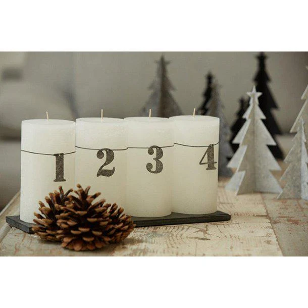 Set of Grey Eco-Felt Advent Number Candle - Image 3