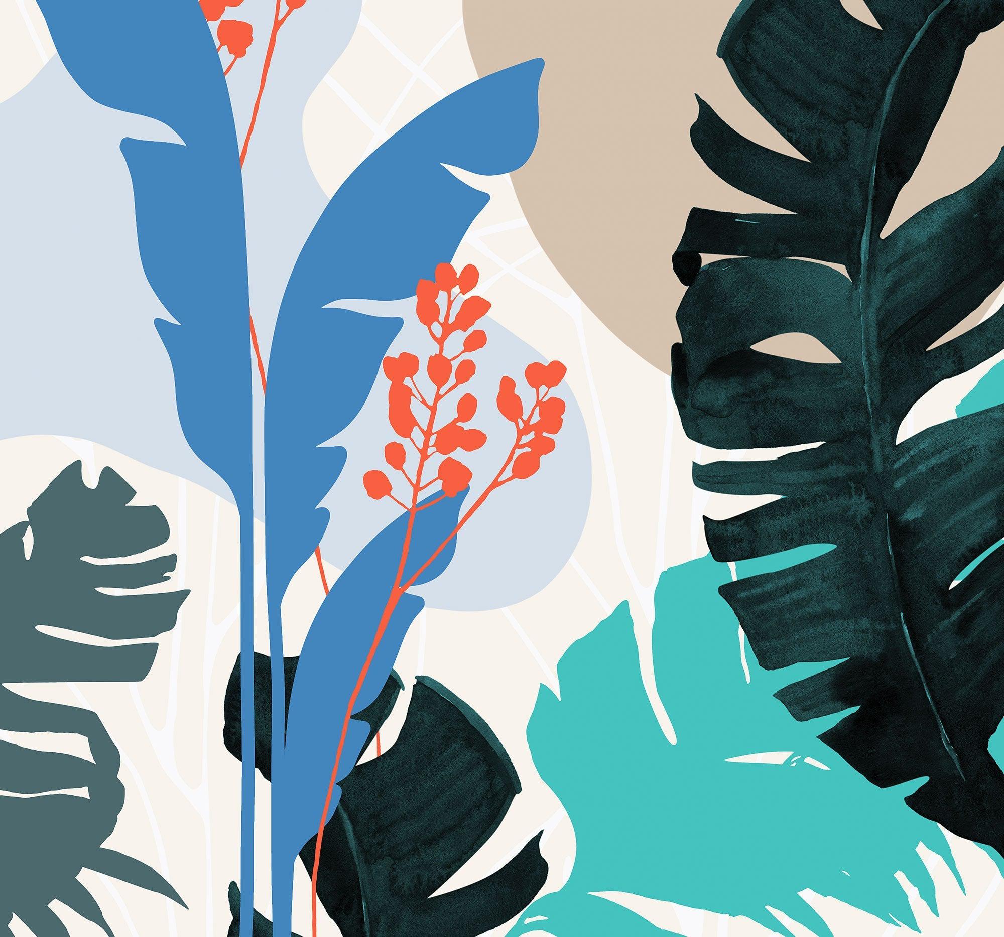Tropical Shapes Mural Wallpaper - Image 2