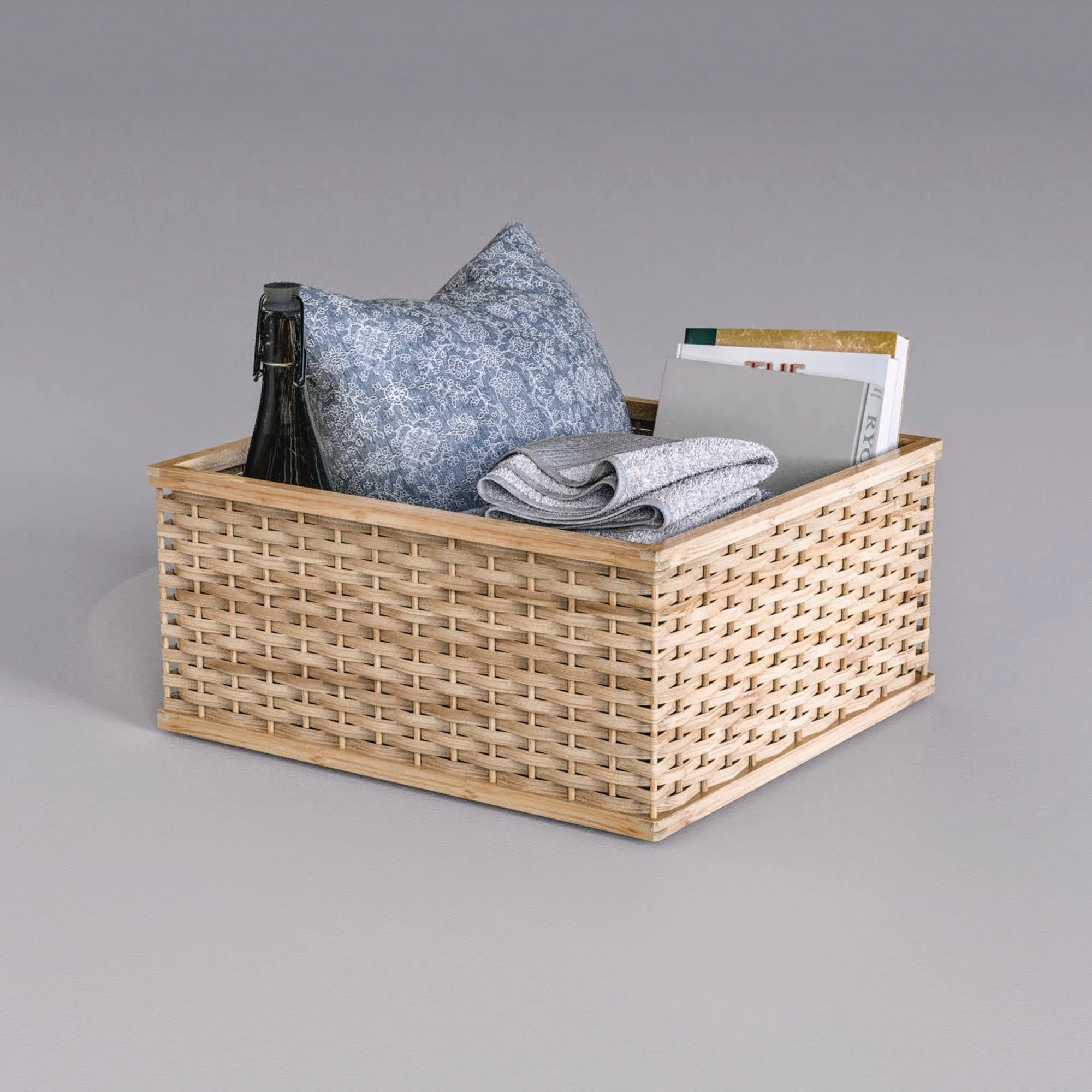 Square Bamboo Stackable Baskets - Image 3