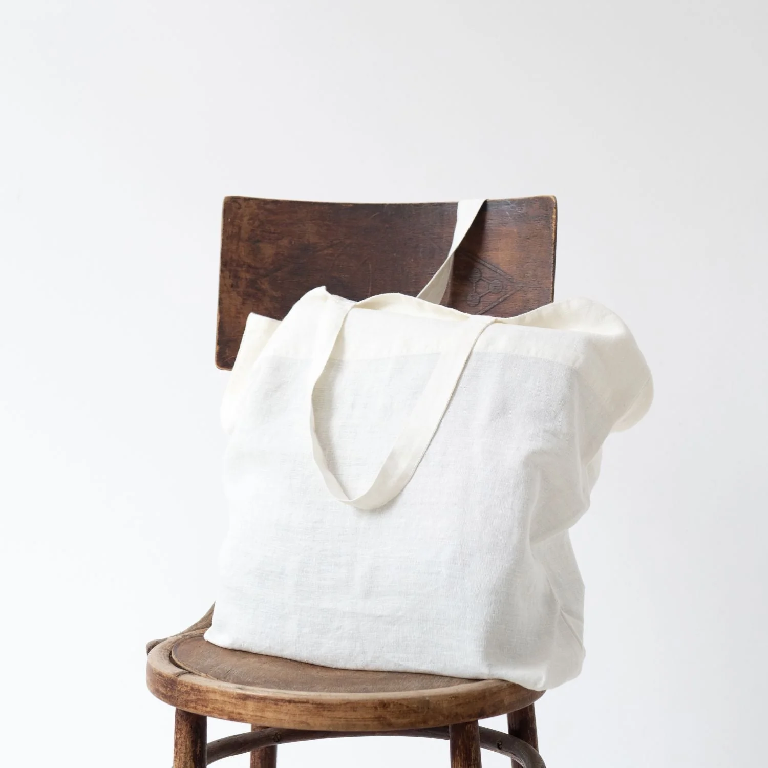 White Large Linen Bag - Image 3