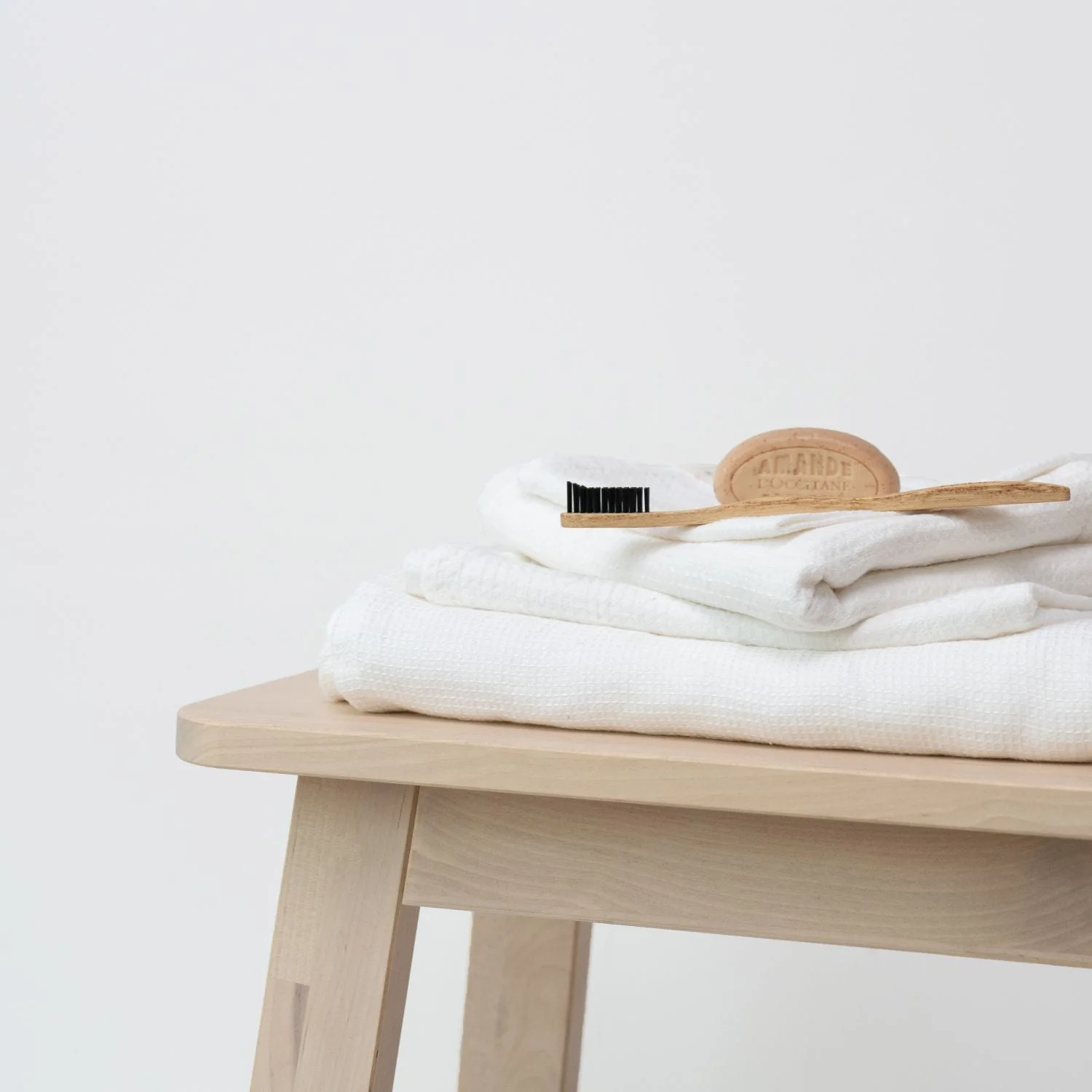 White Linen Fine Waffle Towel - Image 2
