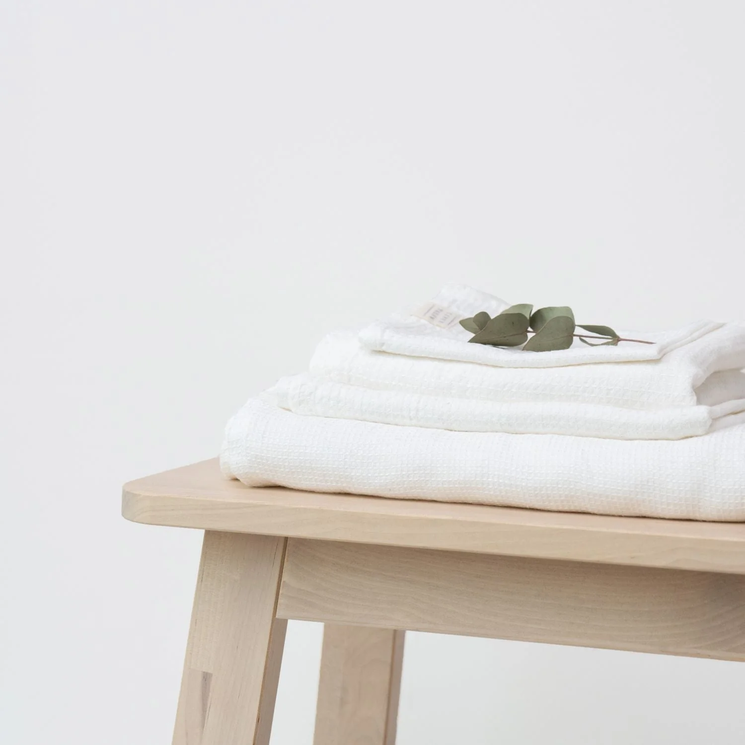 White Linen Fine Waffle Towel - Image 3