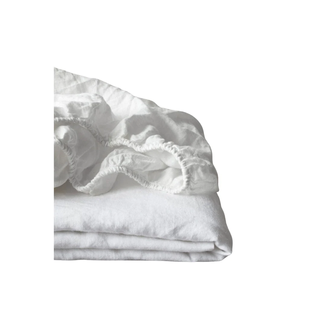 White Linen Fitted Sheet