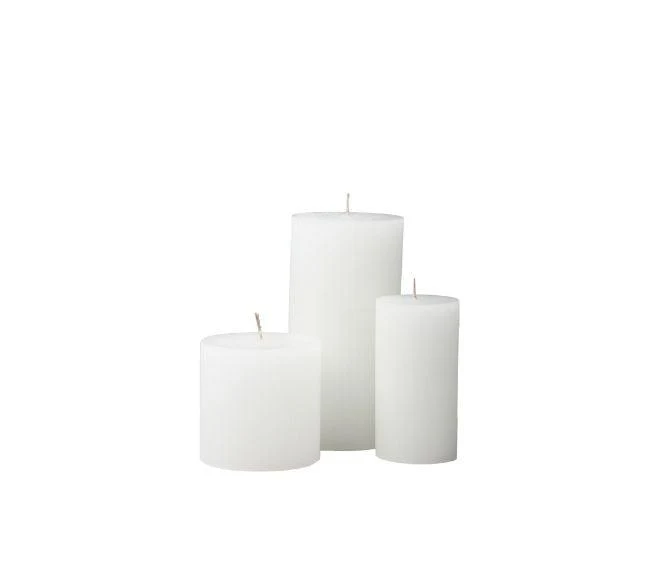 White Pure Pillar Candles Tall (Set of 4)
