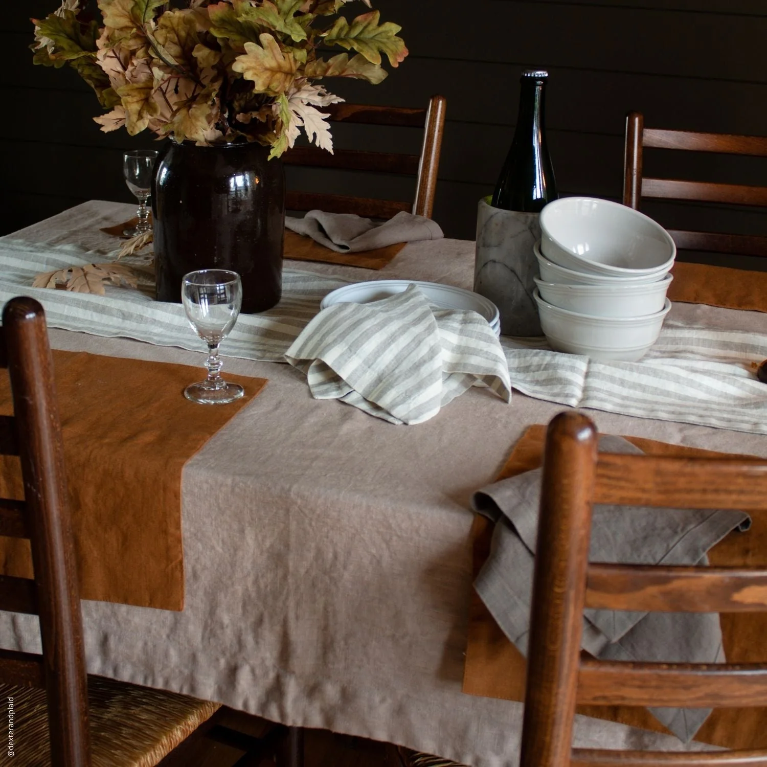 White Stripes Linen Table Runner (Set of 3) - Image 3