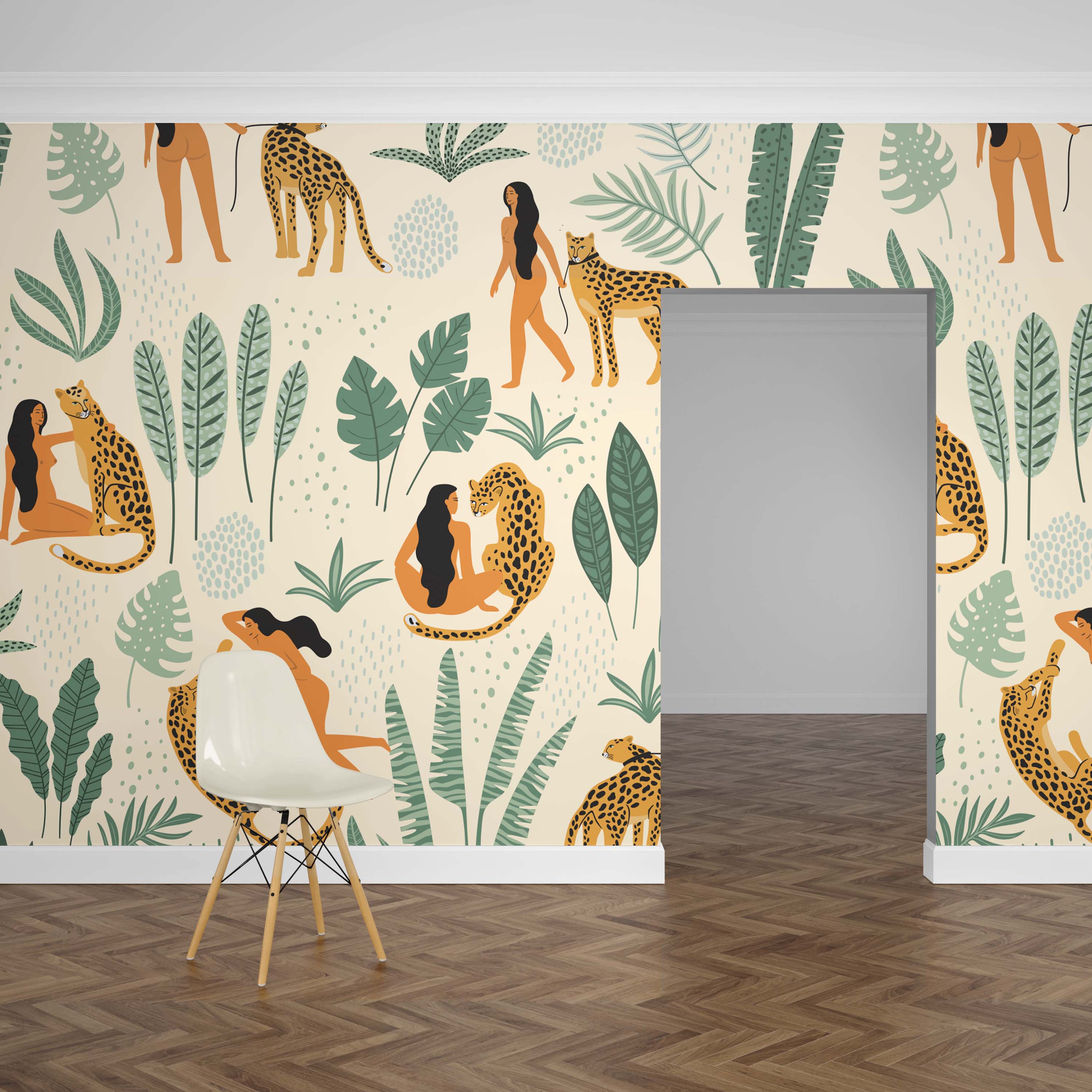 Woman in the Wild Mural Wallpaper