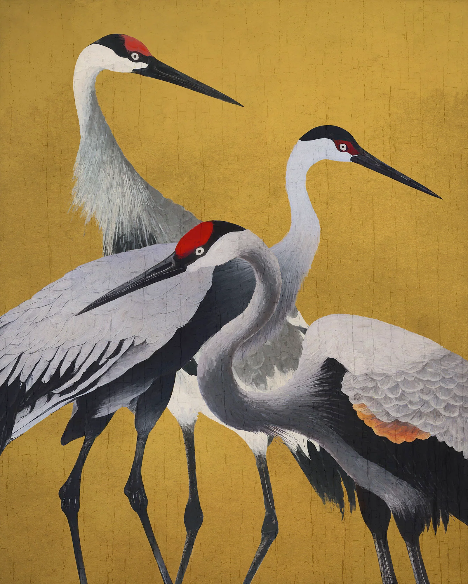 Yellow Cranes Mural Wallpaper - Image 2