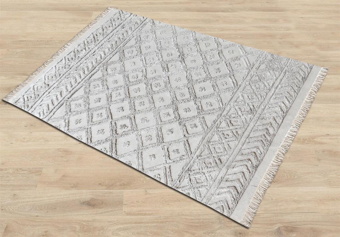 Sharon Light Grey Organic Cotton Rug - Image 6